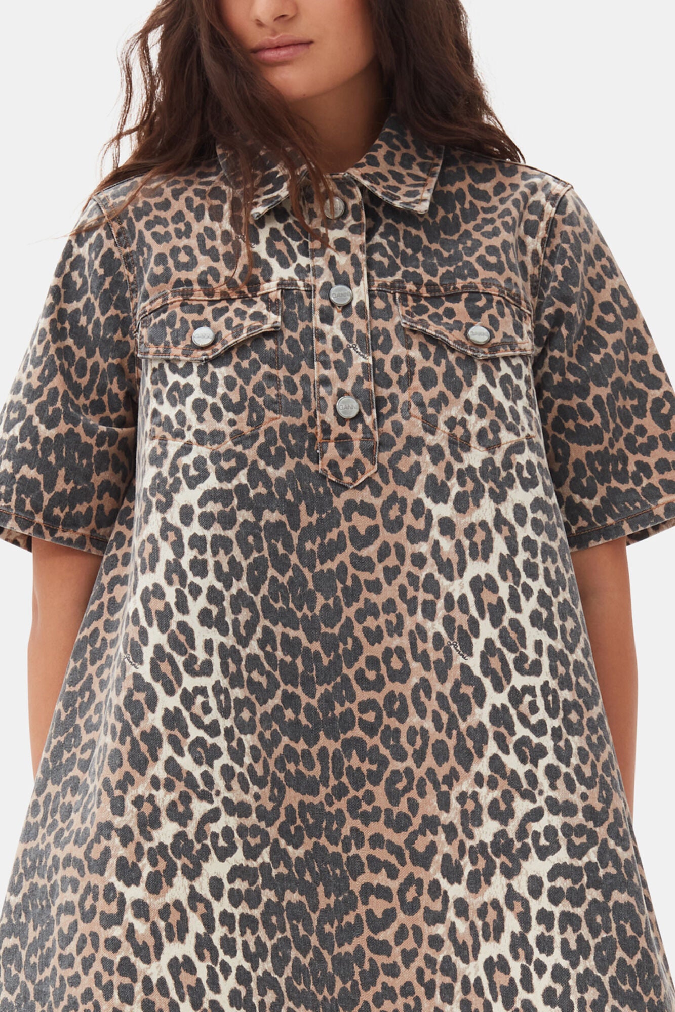 GANNI Online Leopard Mini Dress