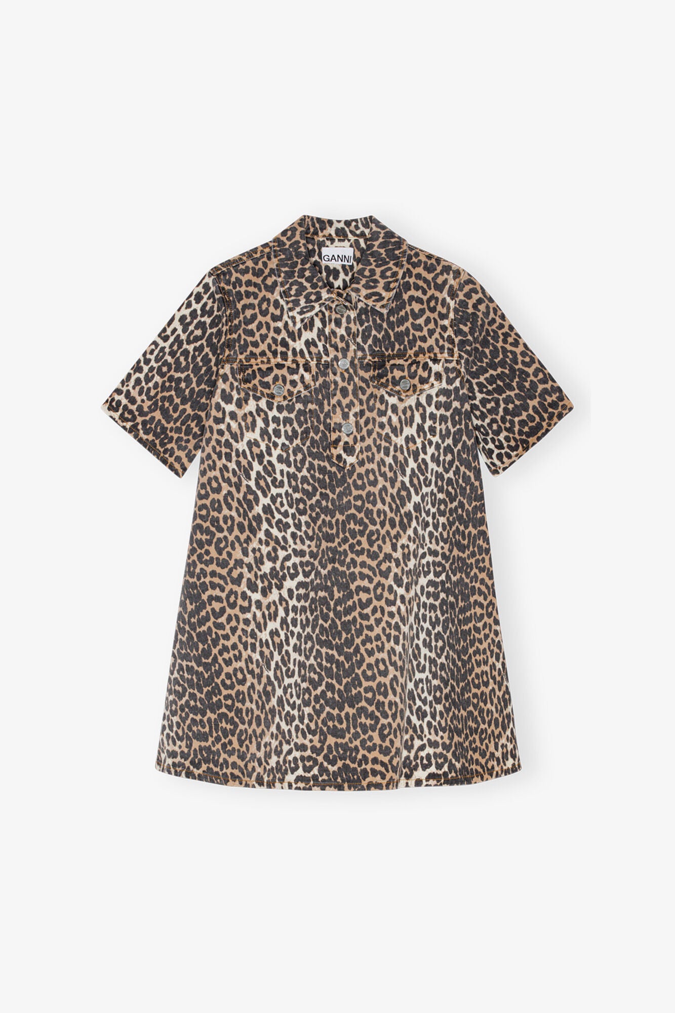 GANNI Online Leopard Mini Dress