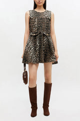 GANNI Sale Leopard Denim Mini Dress