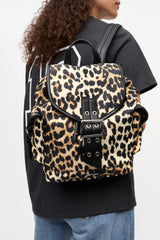 GANNI Discount Leopard Leopard Small Nylon Bucky Backpack