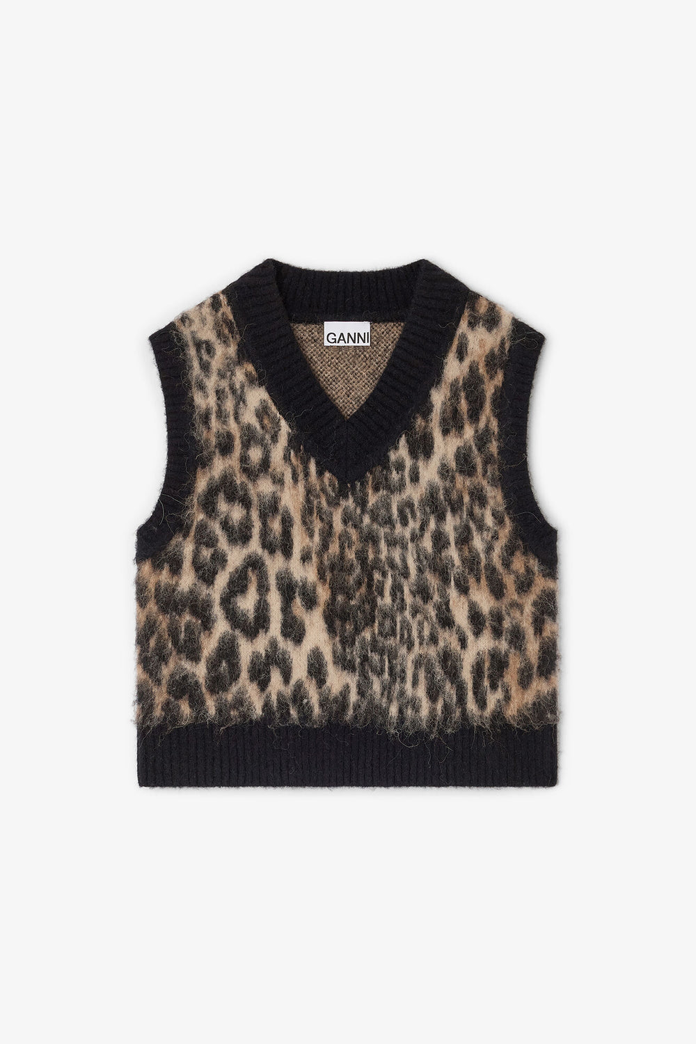 GANNI Discount Leopard V-neck Vest