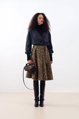 GANNI On Sale Leopard Denim Wrap Skirt