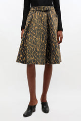 GANNI On Sale Leopard Denim Wrap Skirt