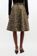 GANNI On Sale Leopard Denim Wrap Skirt