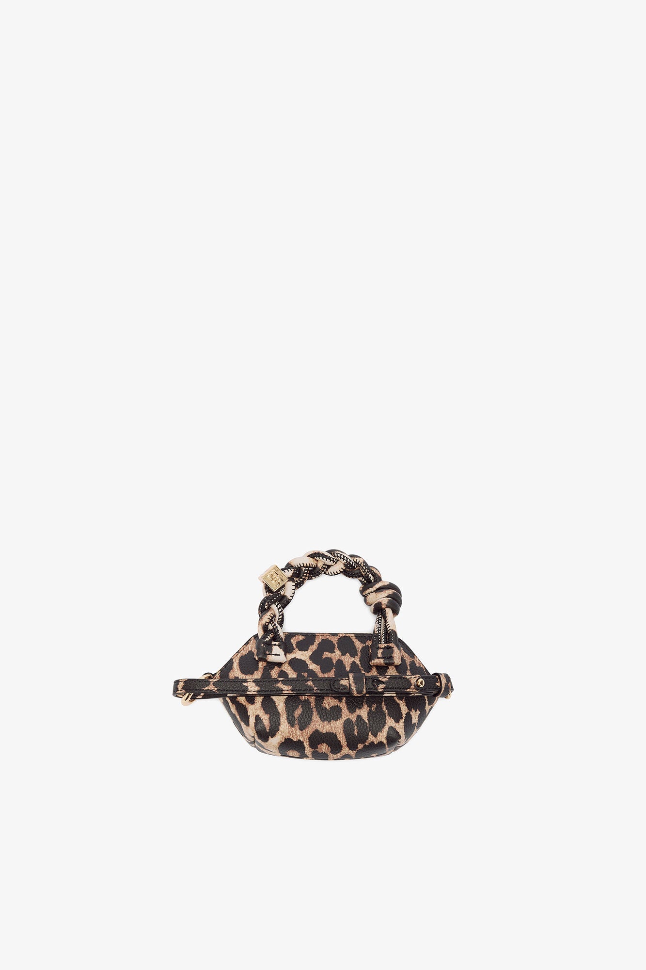 GANNI Online Almond Milk Leopard Grained Nano Bou Bag Nano