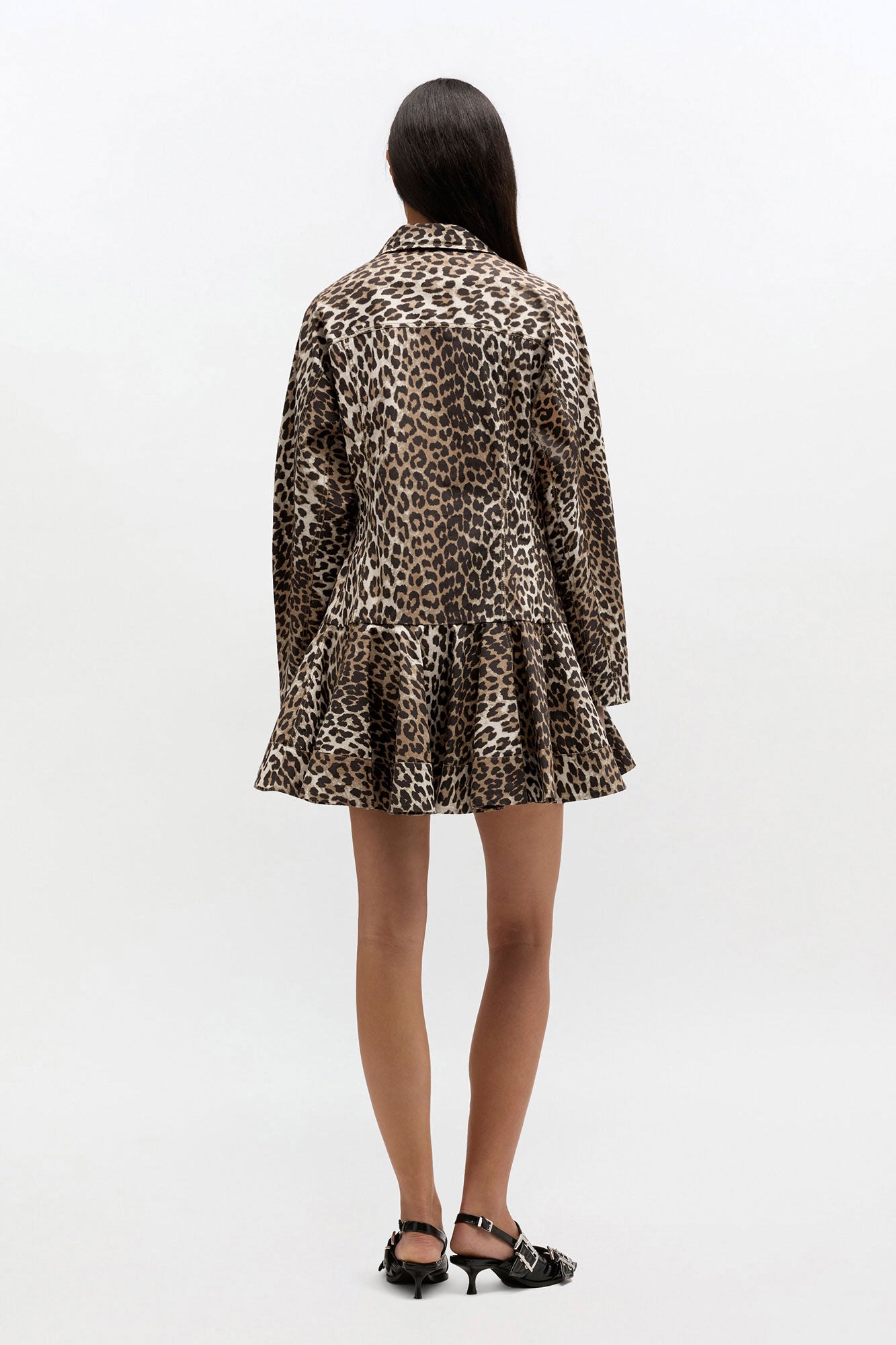 GANNI Hot Sale Leopard Shirt Dress