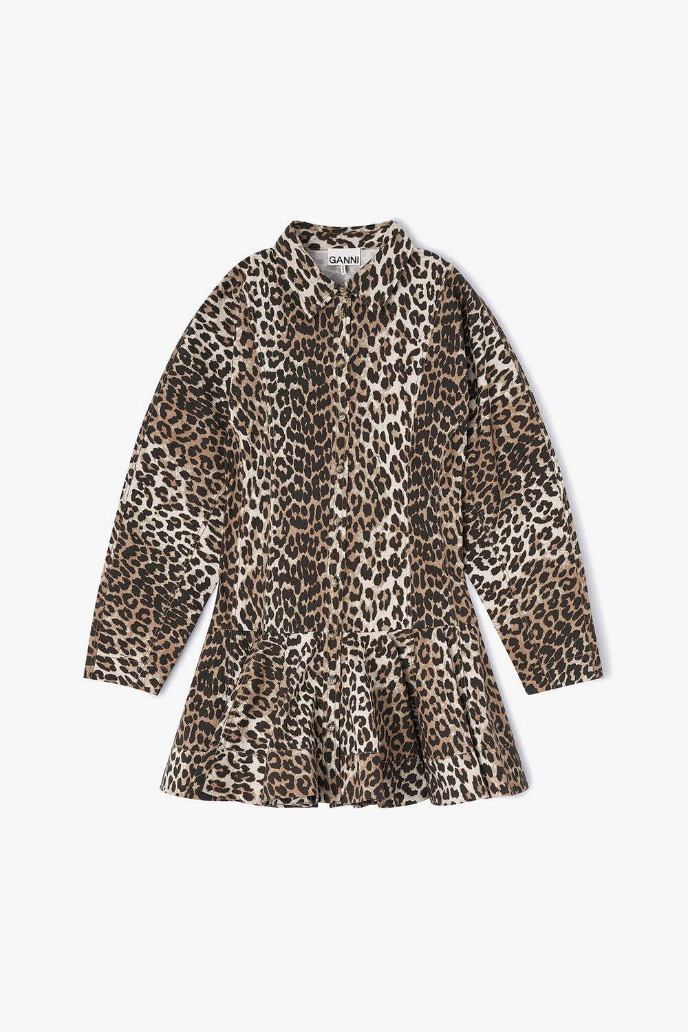 GANNI Hot Sale Leopard Shirt Dress