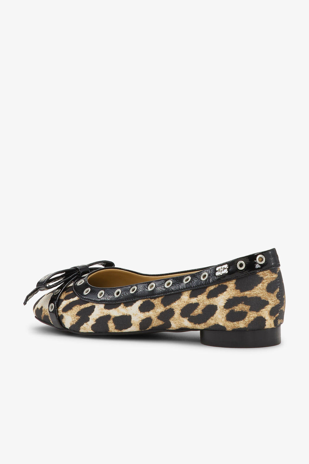 GANNI us Leopard Eyelet Bow Ballerinas