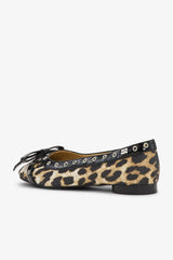 GANNI us Leopard Eyelet Bow Ballerinas