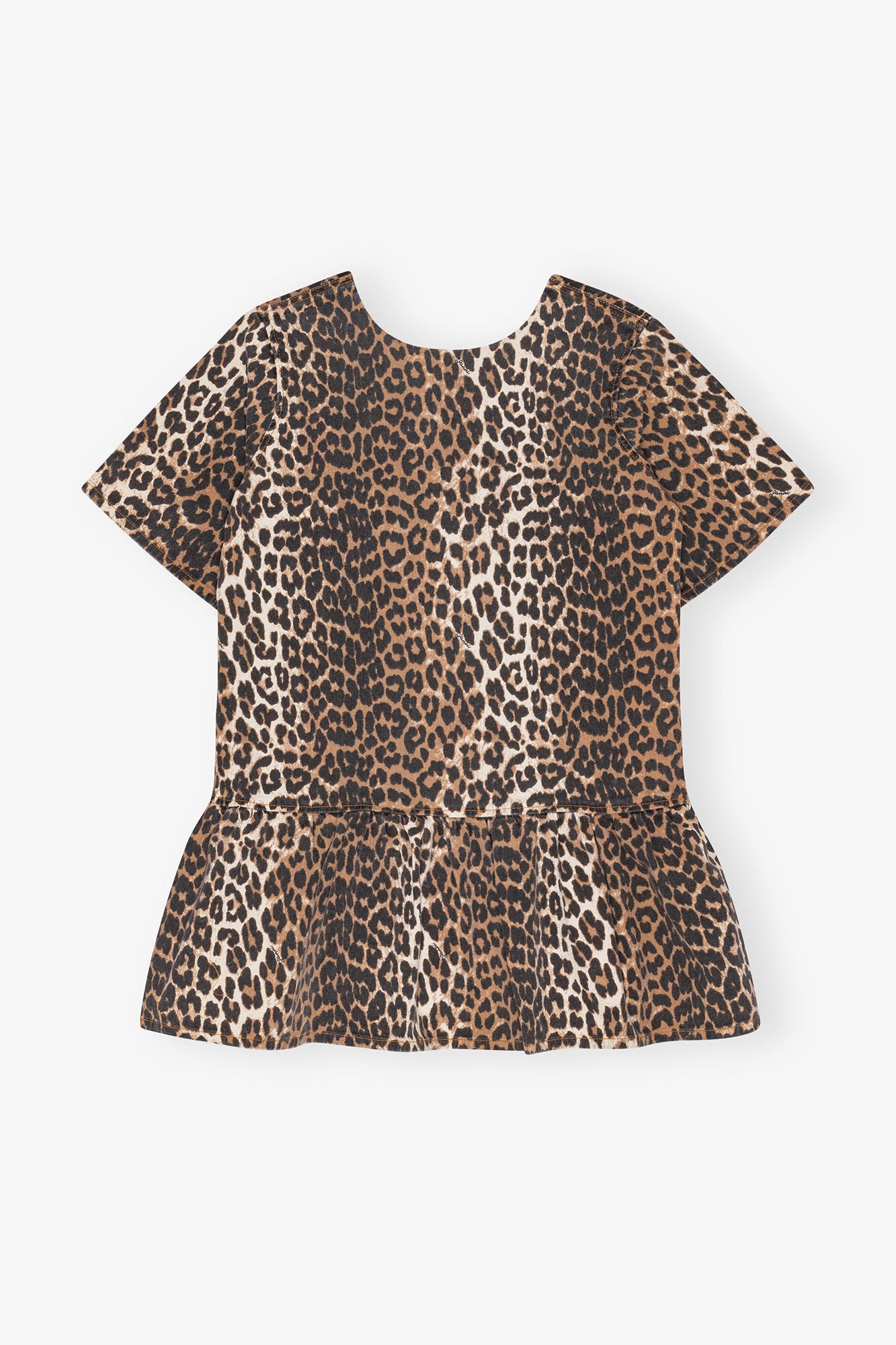 GANNI For Sale Leopard Open-back Mini Denim Dress
