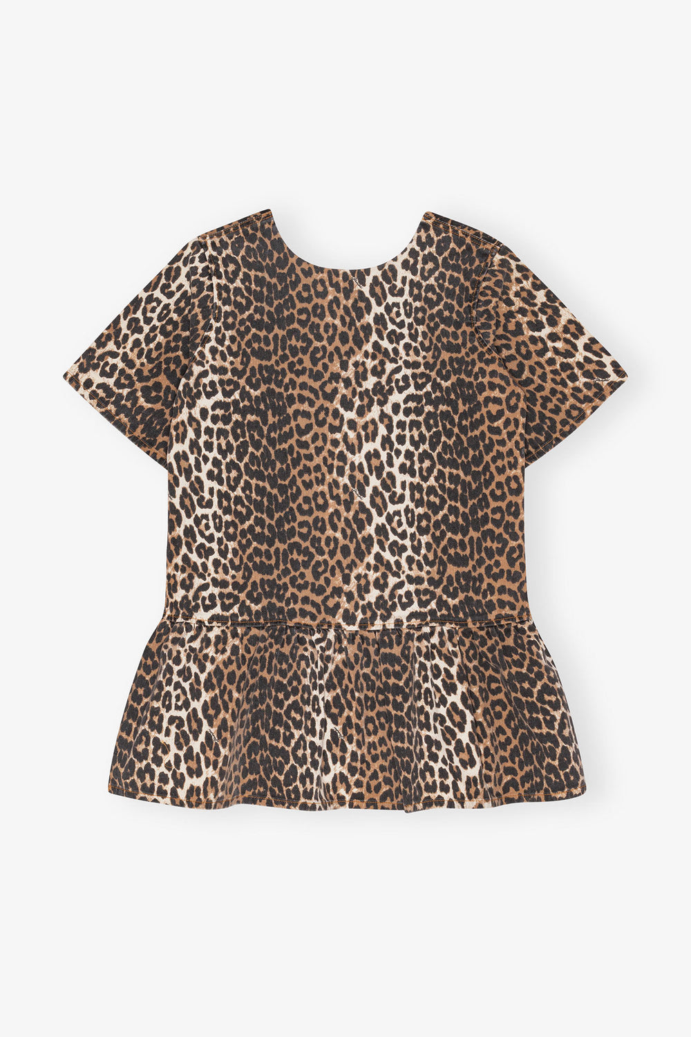 GANNI For Sale Leopard Open-back Mini Denim Dress