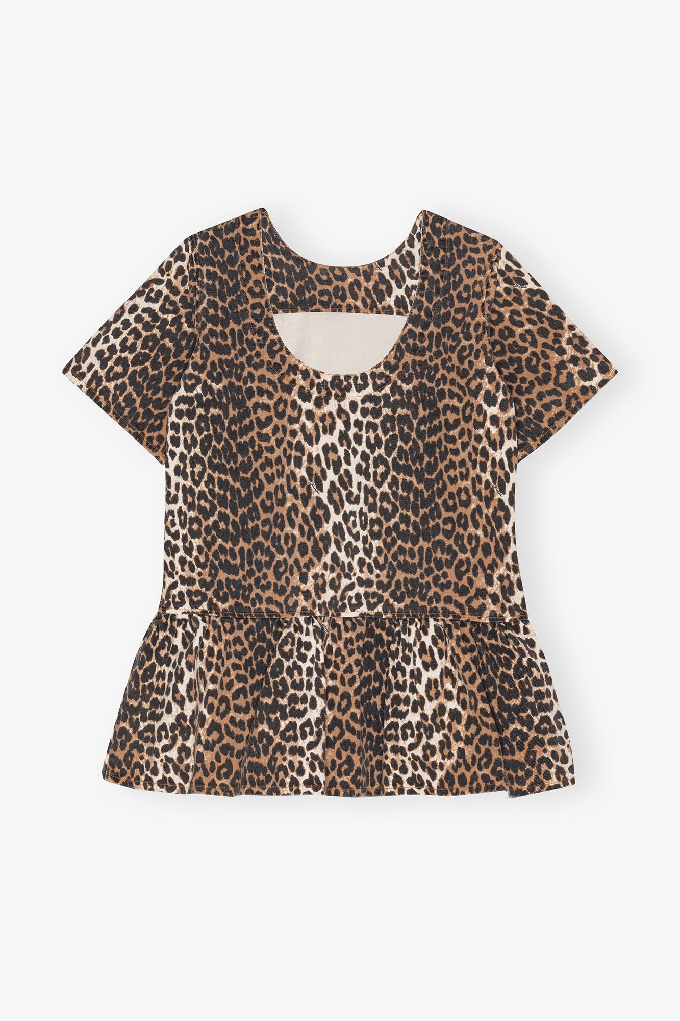 GANNI For Sale Leopard Open-back Mini Denim Dress