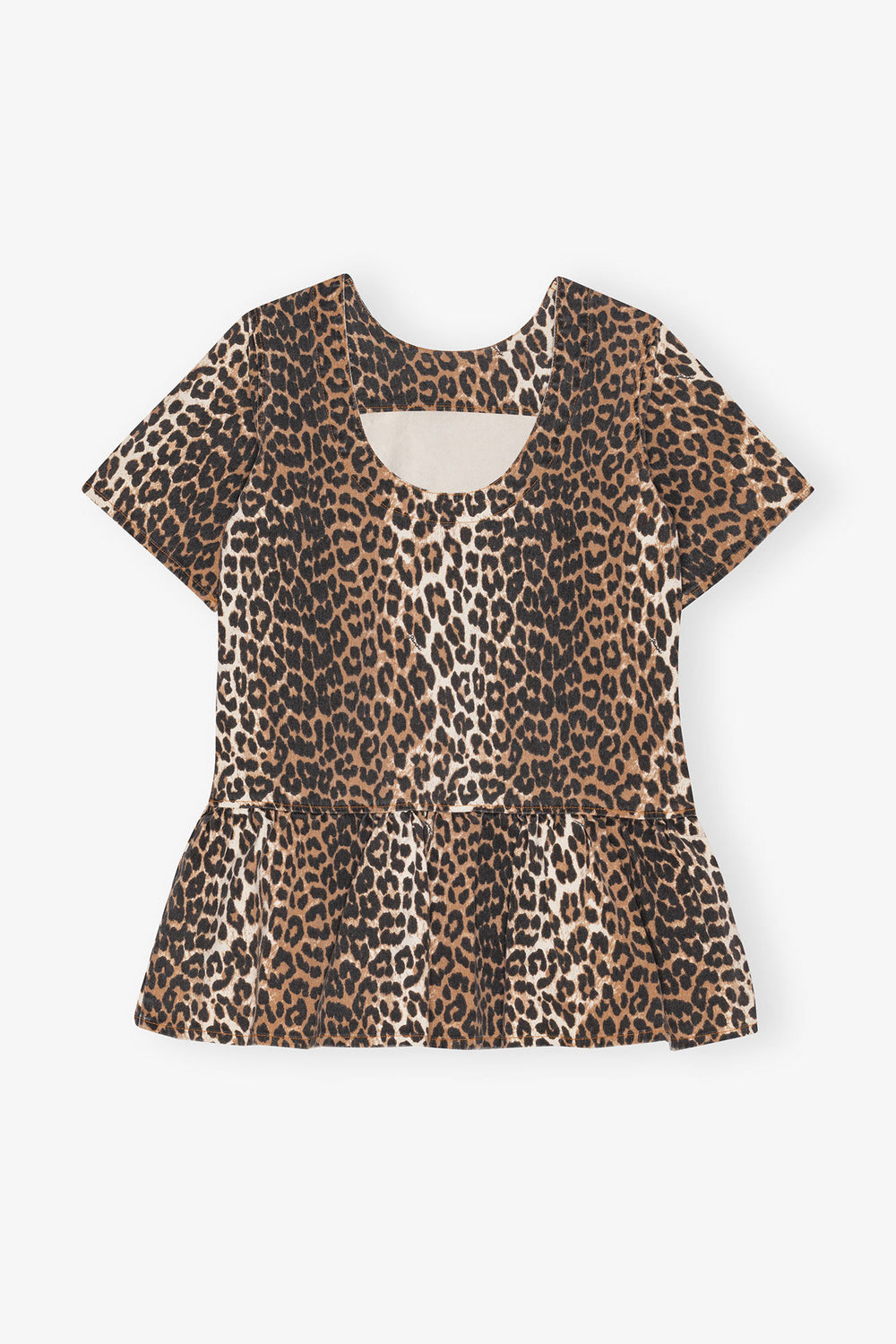 GANNI For Sale Leopard Open-back Mini Denim Dress