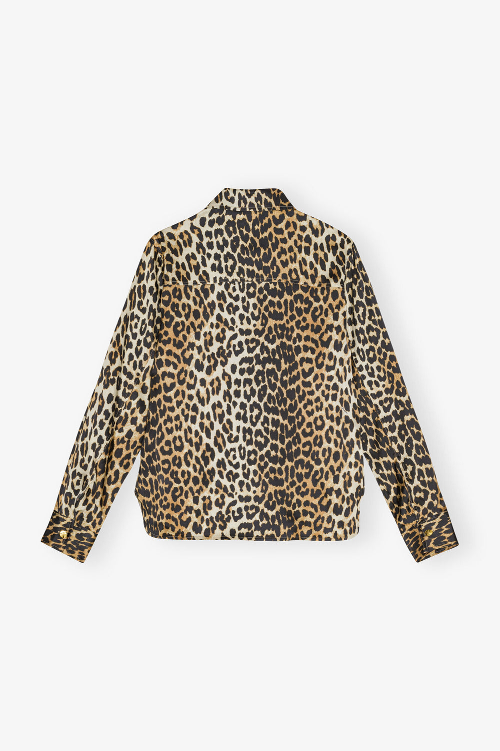 GANNI Outlet Leopard Print Satin Shirt