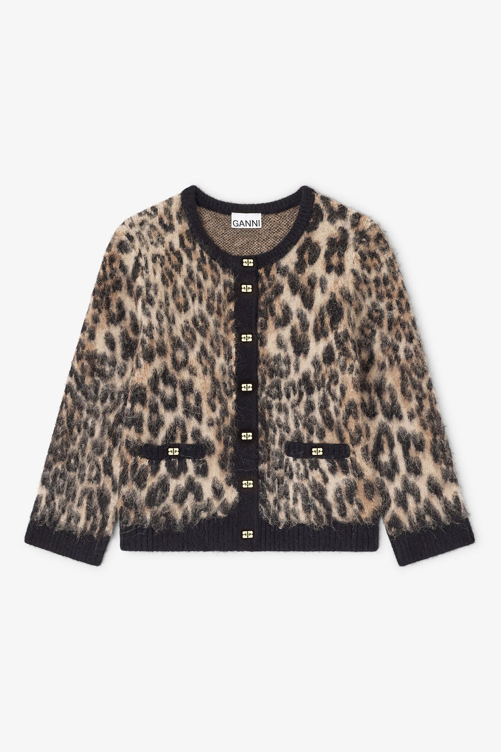 GANNI Hot Sale Leopard Cardigan
