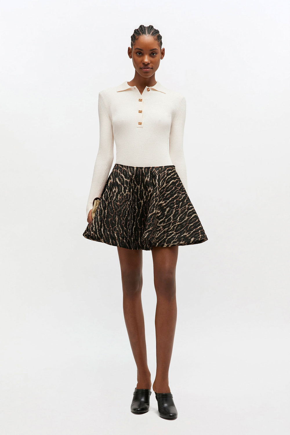 GANNI Sale Metallic Cloque Circle Skirt