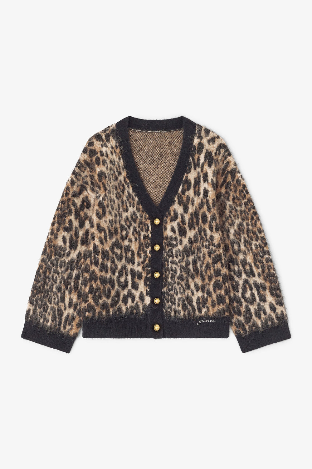 GANNI On Sale Leopard V-neck Cardigan