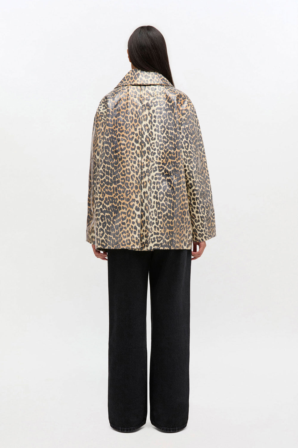 GANNI For Sale Leopard Laminated Cotton Jacket