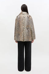 GANNI For Sale Leopard Laminated Cotton Jacket