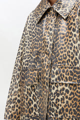 GANNI For Sale Leopard Laminated Cotton Jacket