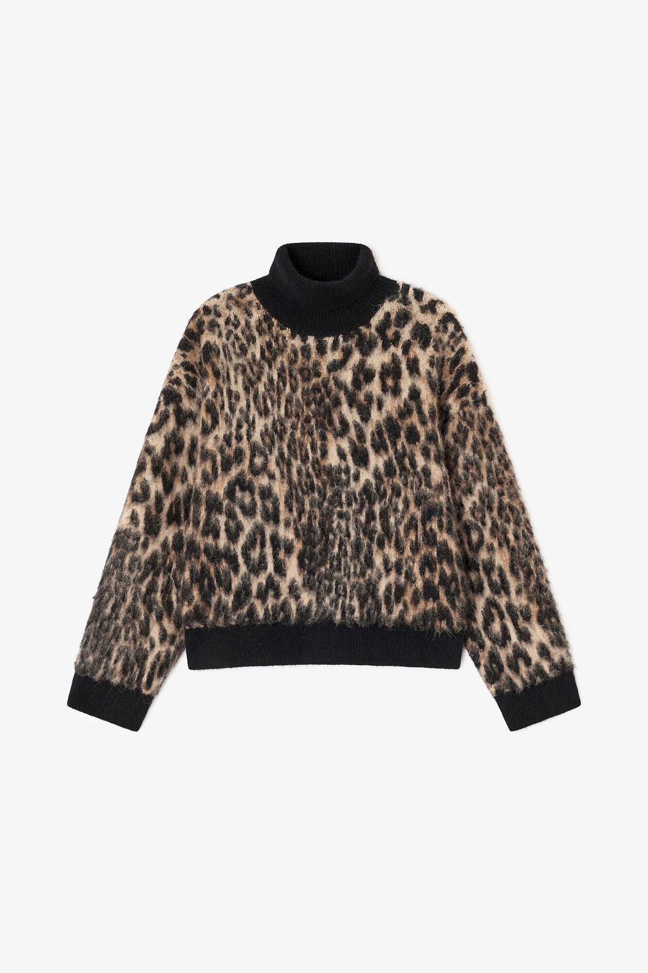 GANNI Outlet Leopard High-neck Sweater