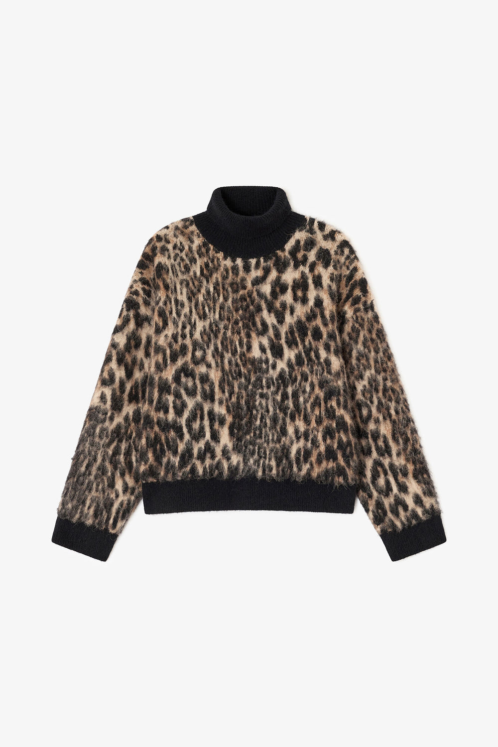 GANNI Outlet Leopard High-neck Sweater