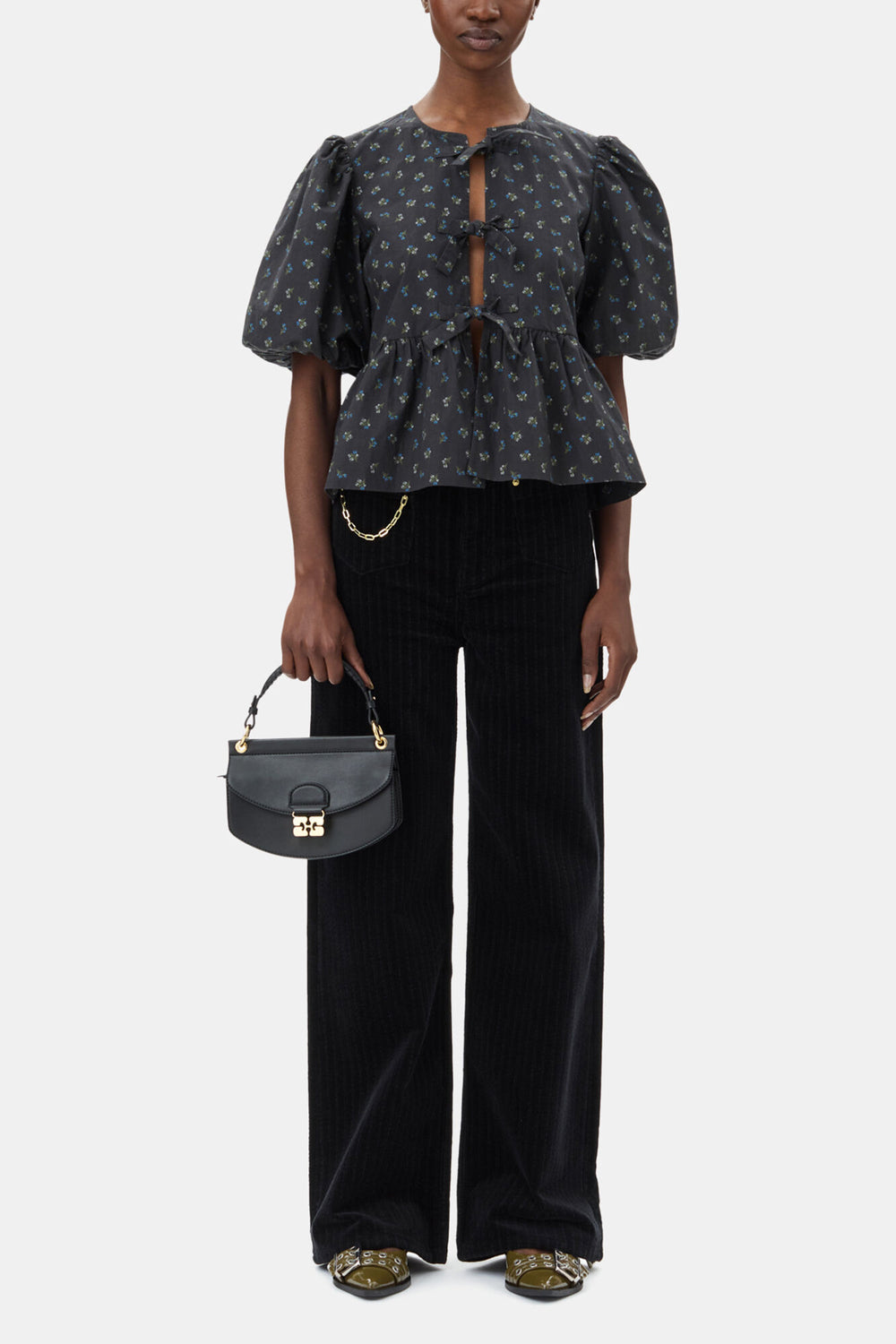GANNI Online Black Black Mini Top Handle Apo-G Bag