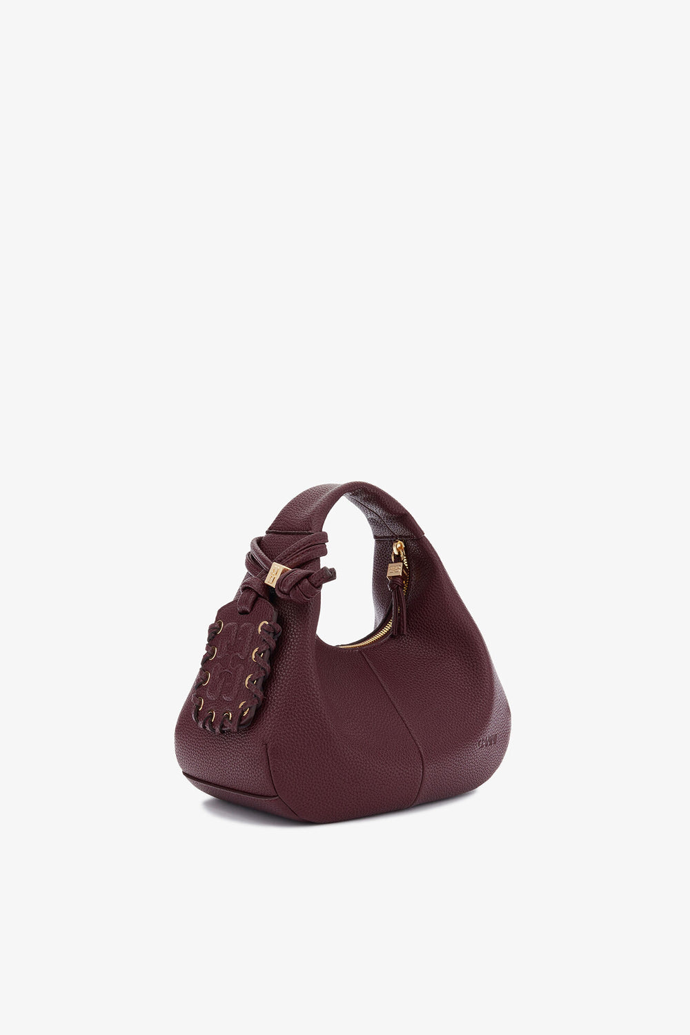 GANNI Discount Port Royale Mini Hobo Bag in Burgundy