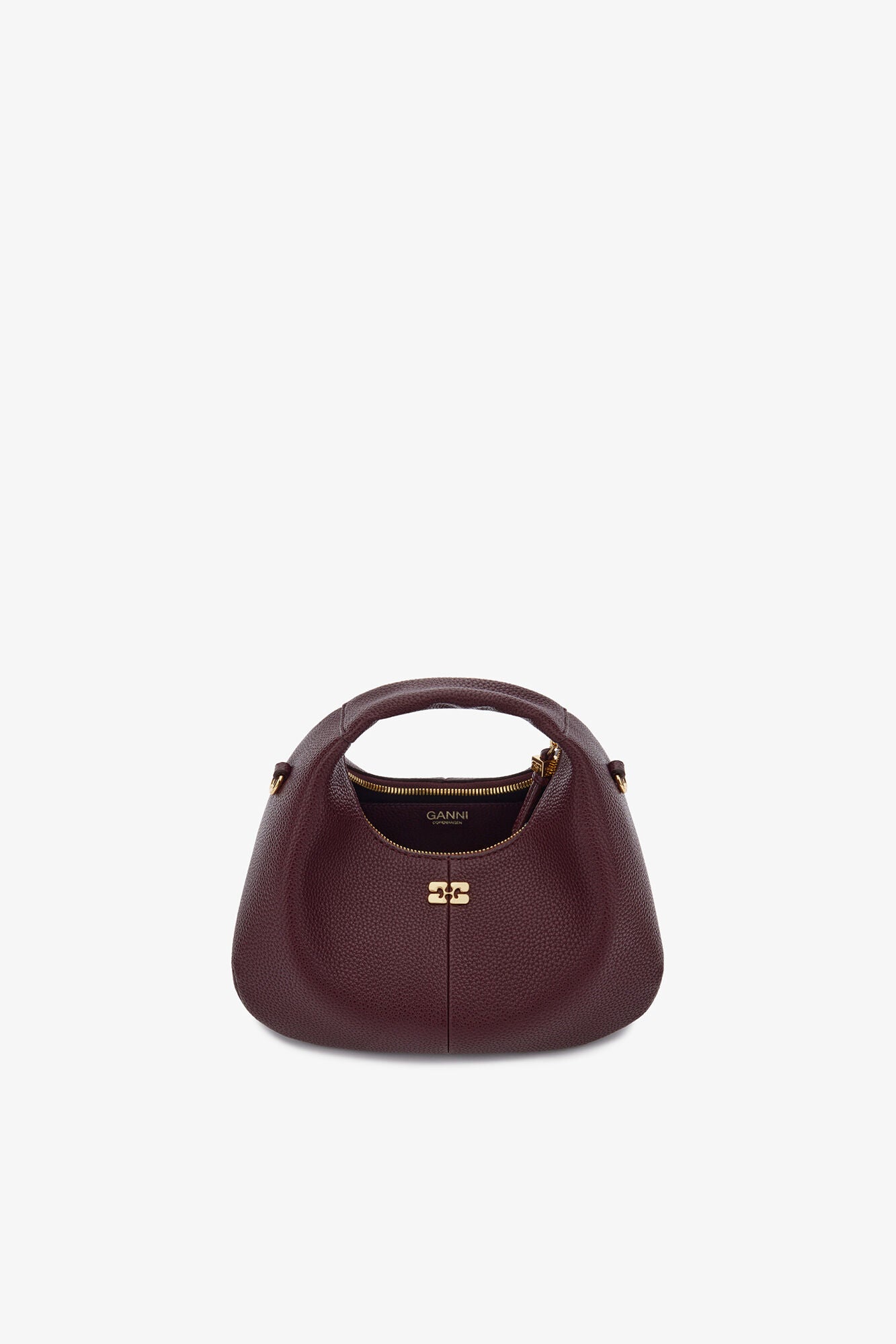 GANNI Discount Port Royale Mini Hobo Bag in Burgundy