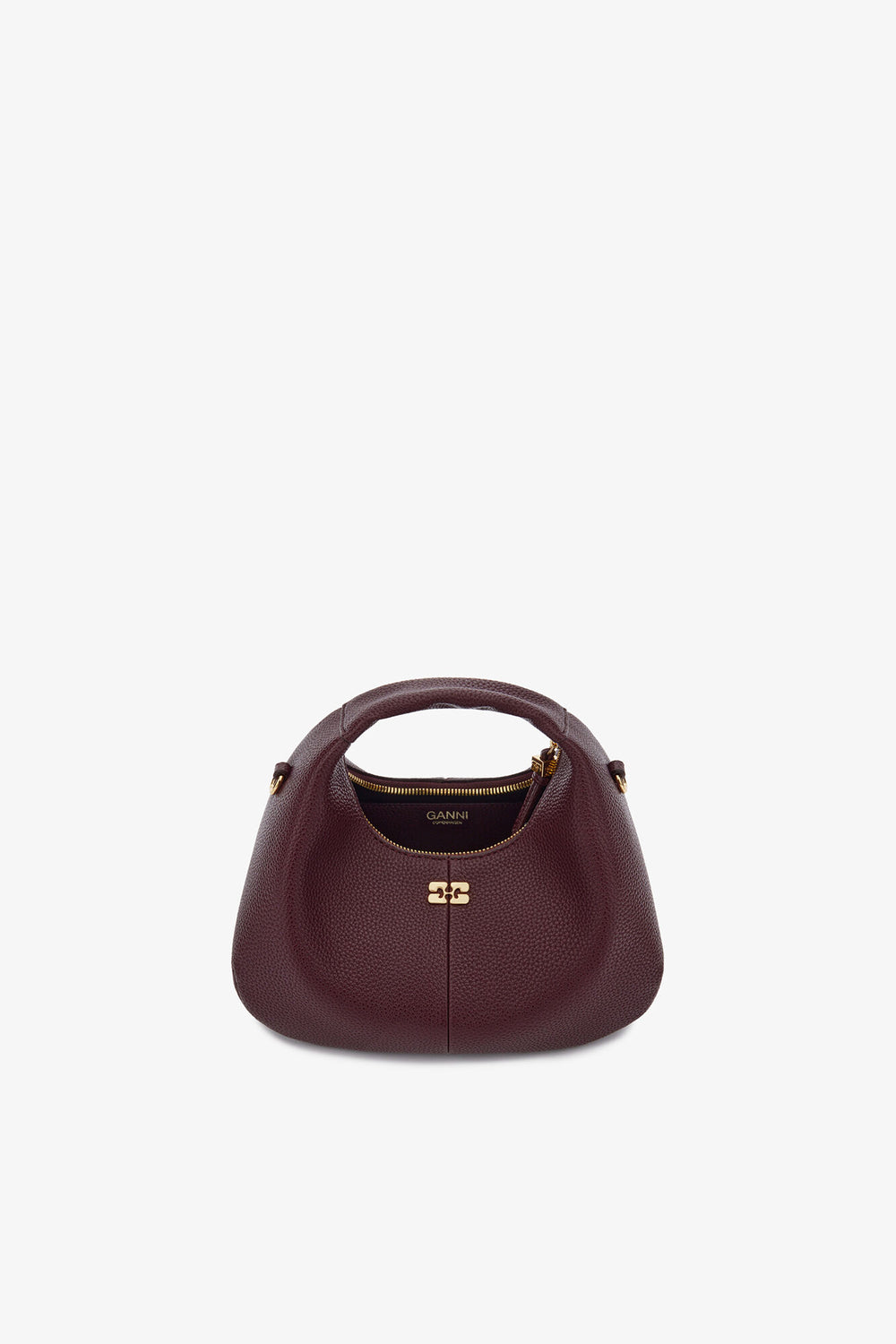 GANNI Discount Port Royale Mini Hobo Bag in Burgundy