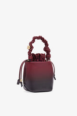 GANNI On Sale Tawny Port Red Gradient Mini Bou Bucket Bag