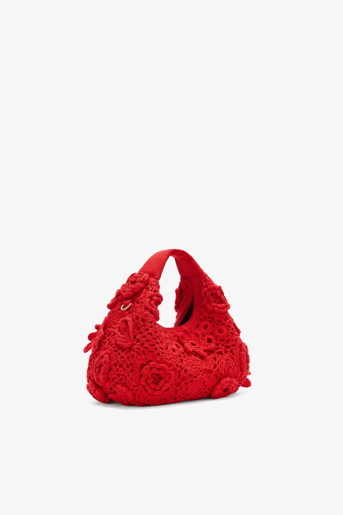 GANNI For Sale Goji Berry Mini Hobo Bag in Red Crochet