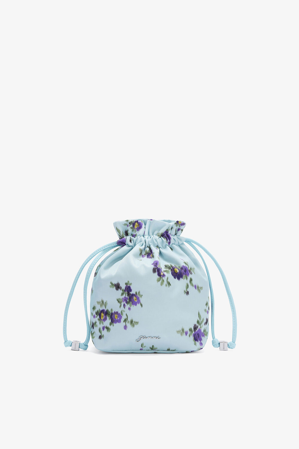 GANNI Outlet Iced Aqua Pouch in Printed Nylon