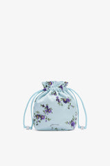 GANNI Outlet Iced Aqua Pouch in Printed Nylon
