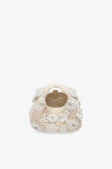 GANNI Hot Sale Egret Mini Hobo Bag in White Crochet