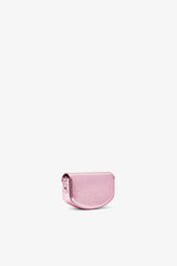 GANNI New Silver Pink Lulu Wallet On Chain in Metallic