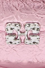 GANNI New Silver Pink Lulu Wallet On Chain in Metallic