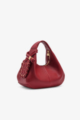 GANNI Online Red Dahlia Grained Mini Hobo Bag