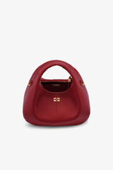 GANNI Online Red Dahlia Grained Mini Hobo Bag