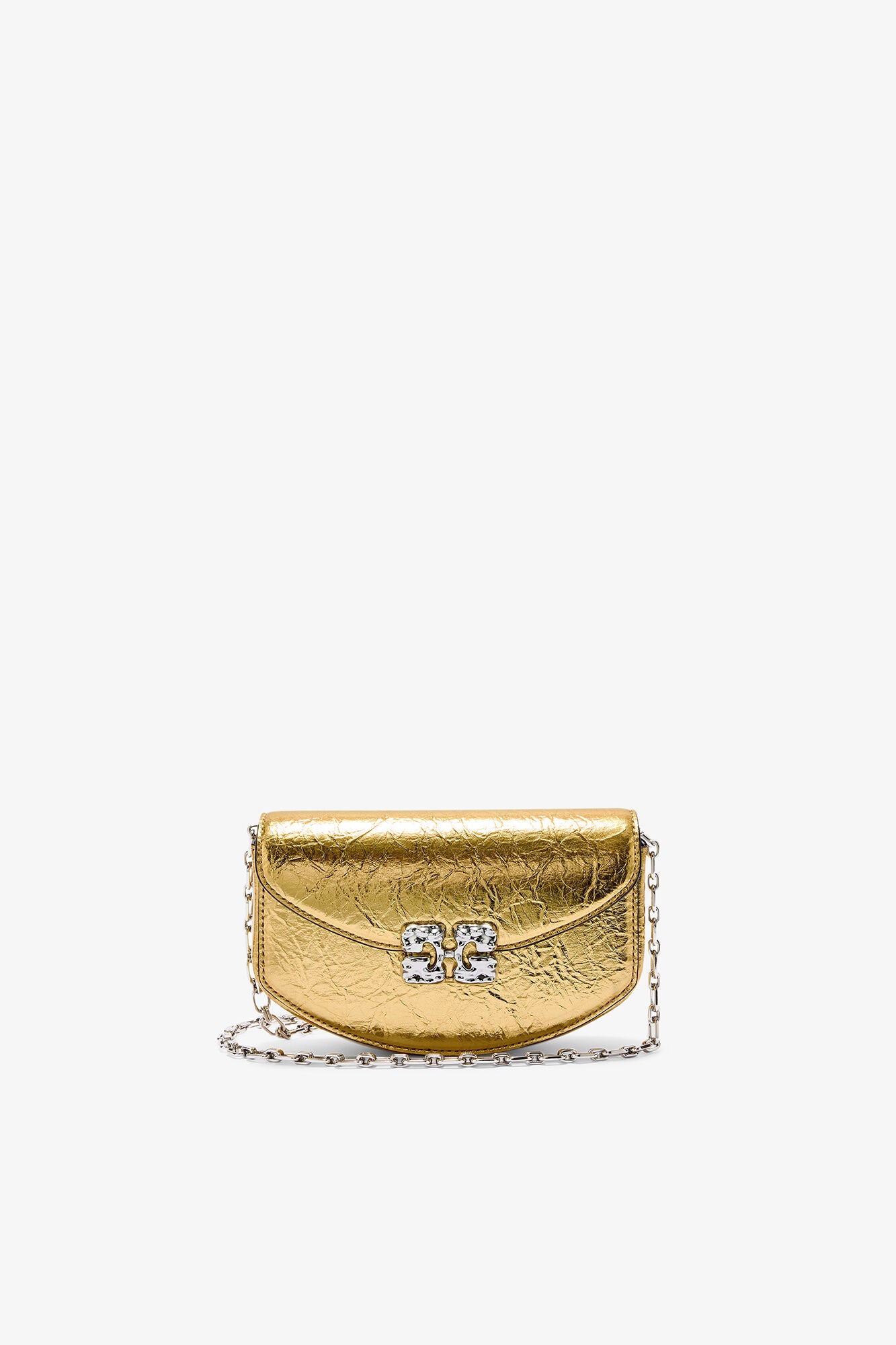 GANNI Discount Lulu Wallet On Chain in Metallic