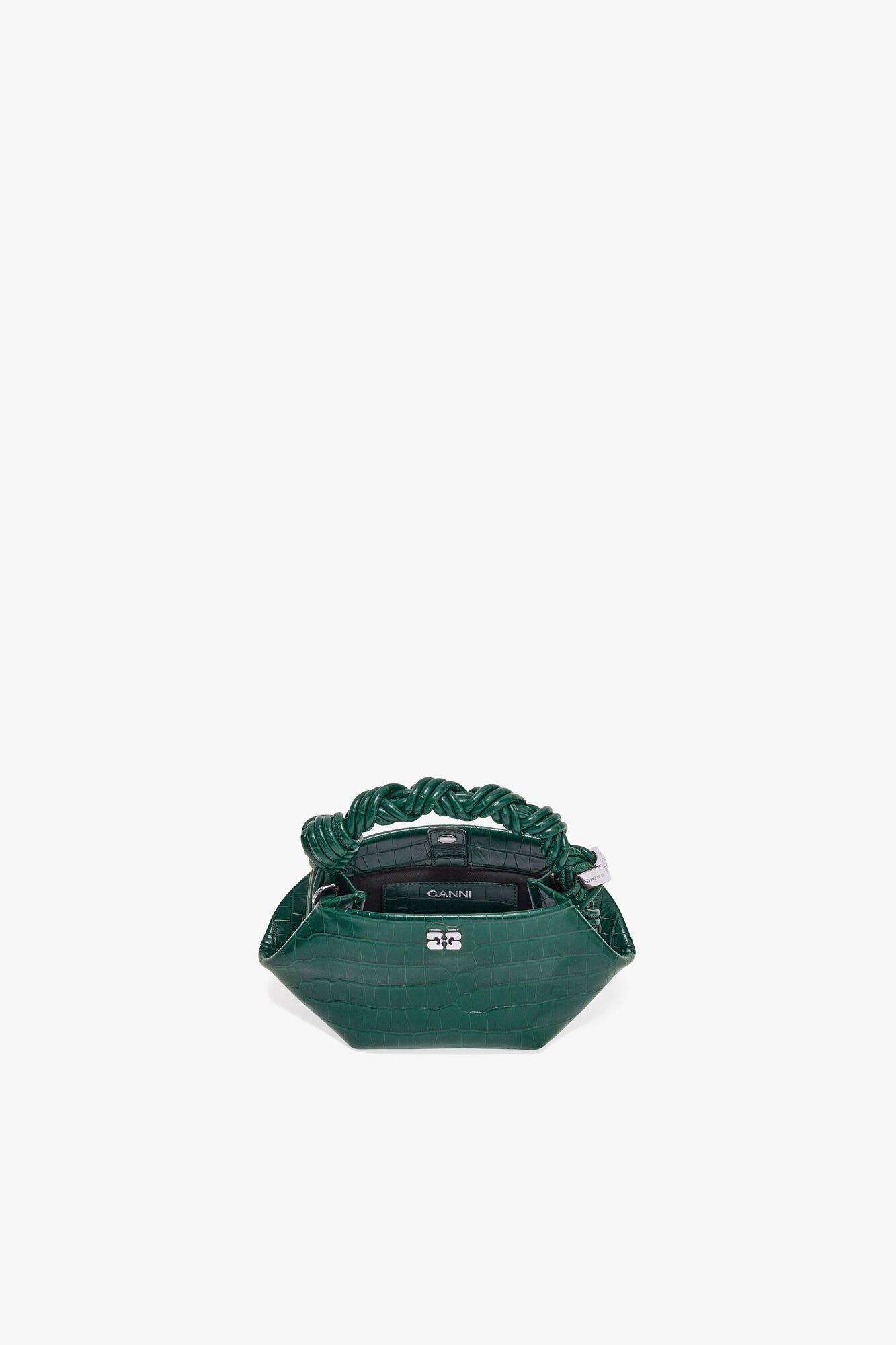 GANNI Online Pineneedle Green Croco Patent Mini Bou Bag