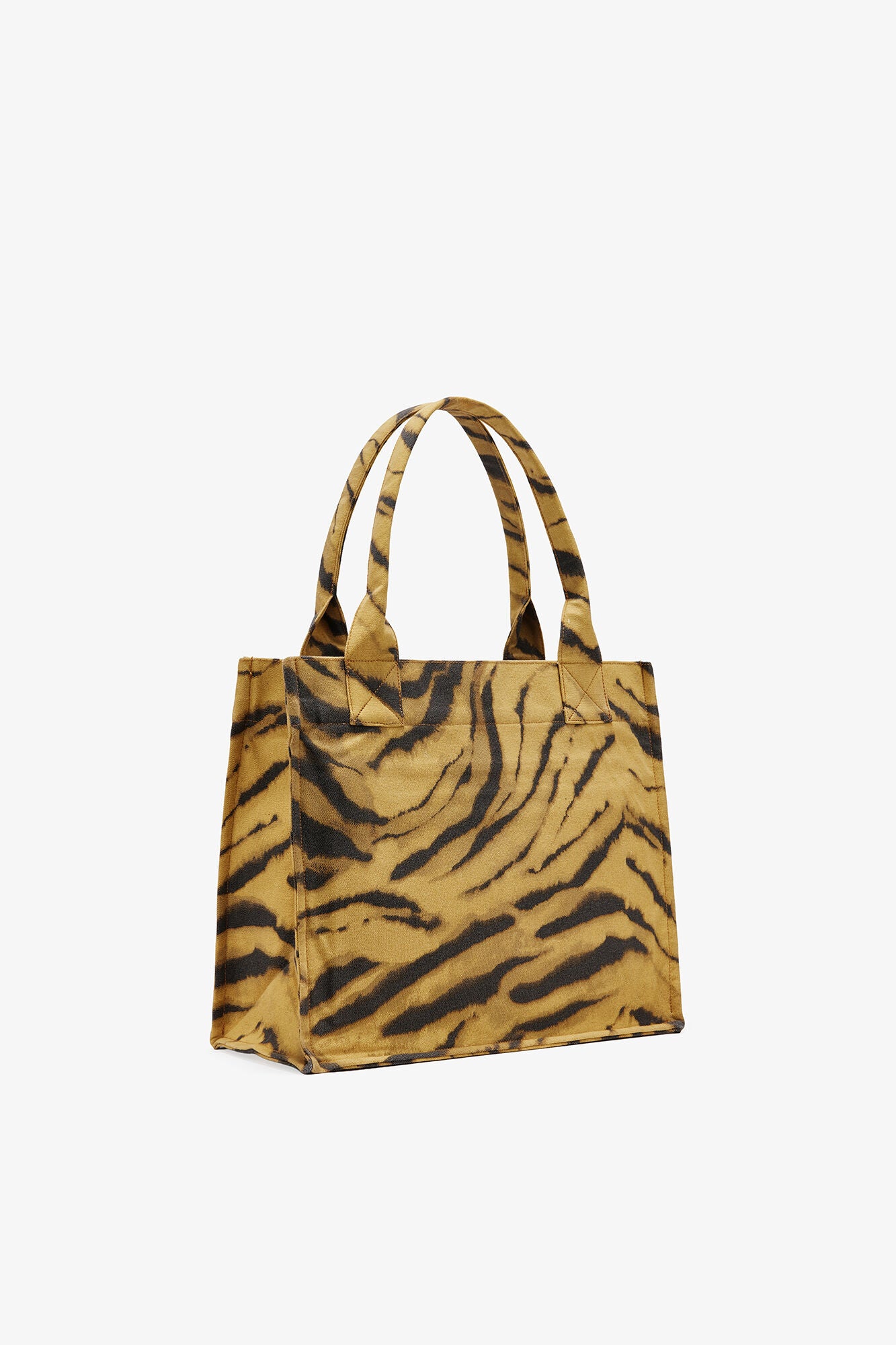 GANNI New Khaki Zebra Print Large Tote