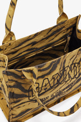 GANNI New Khaki Zebra Print Large Tote