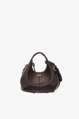GANNI Sale Chocolate Fondant Brown Croco Mini Hobo Bag
