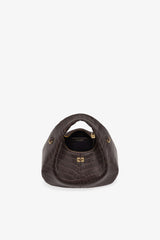 GANNI Sale Chocolate Fondant Brown Croco Mini Hobo Bag