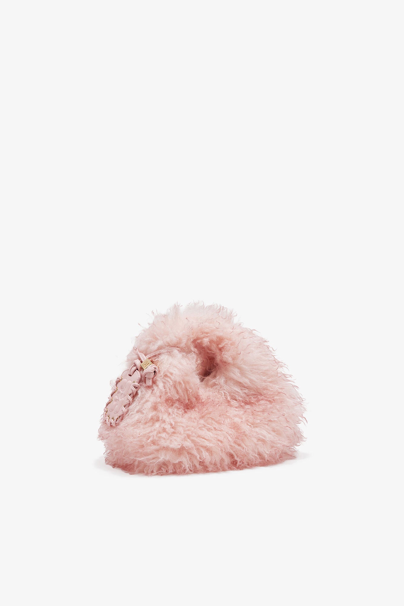 GANNI Hot Sale Mary's Rose Pink Fur Mini Hobo Bag