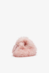 GANNI Hot Sale Mary's Rose Pink Fur Mini Hobo Bag