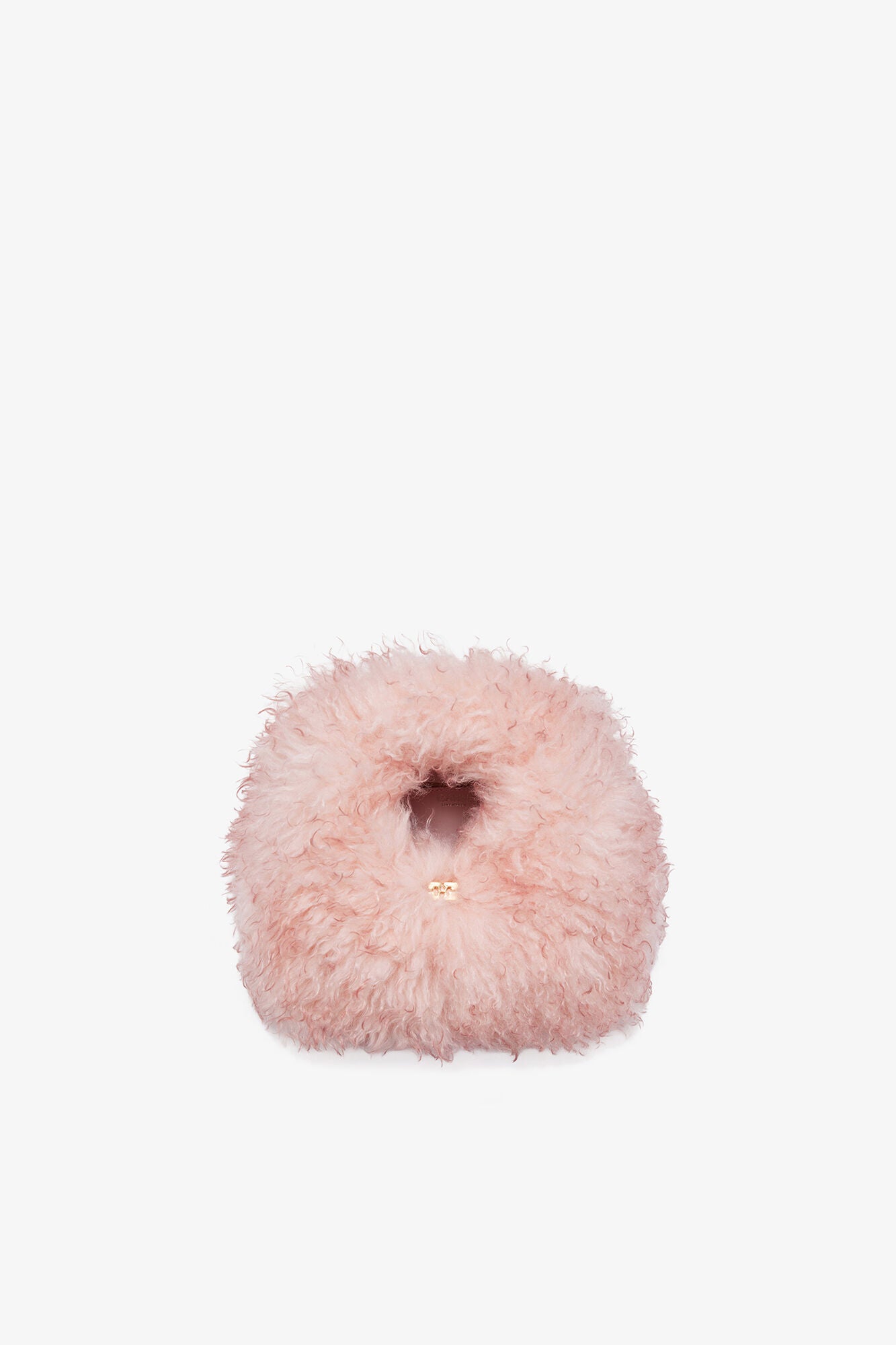 GANNI Hot Sale Mary's Rose Pink Fur Mini Hobo Bag