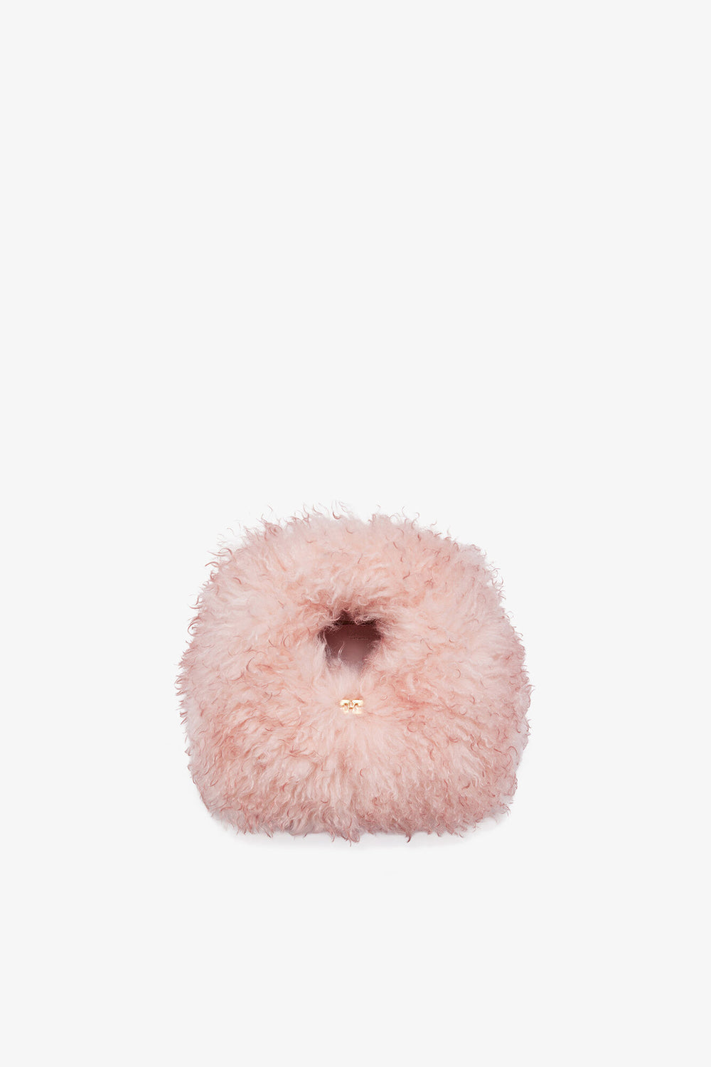 GANNI Hot Sale Mary's Rose Pink Fur Mini Hobo Bag