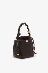 GANNI New Chocolate Fondant Brown Croco Bou Bucket Bag